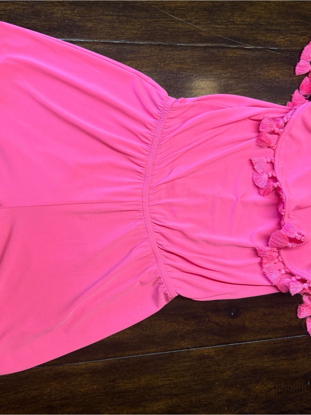Lilly Pulitzer Hot Pink Sleeveless Romper with Tassel Trim